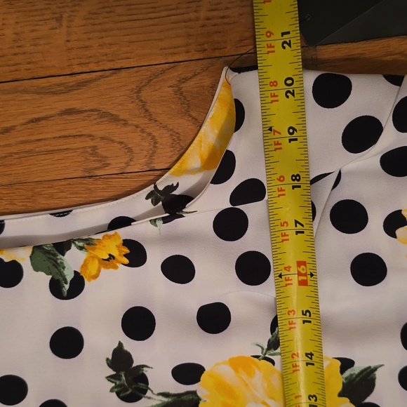 ALYX DRESS WOMEN'S PLUS BLACK & WHITE FLORAL POLKA-DOT SLEEVELESS DRESS SIZE 16 - Picture 9 of 16